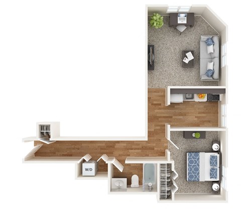 The Biddle Floor Plan  at The Mount Royal, Baltimore, MD, 21202